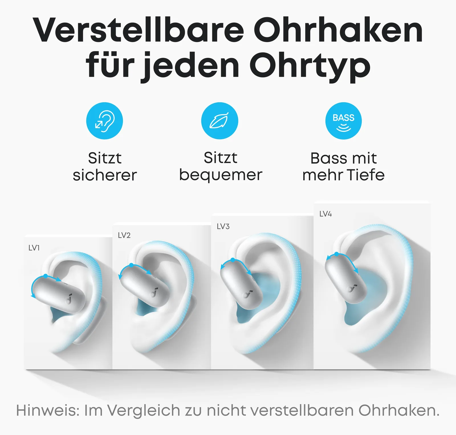 Anker Innovations Anker Soundcore AeroFit 2 AI Assistant - True Wireless-Kopfhörer mit Mikrofon, Ansicht 3
