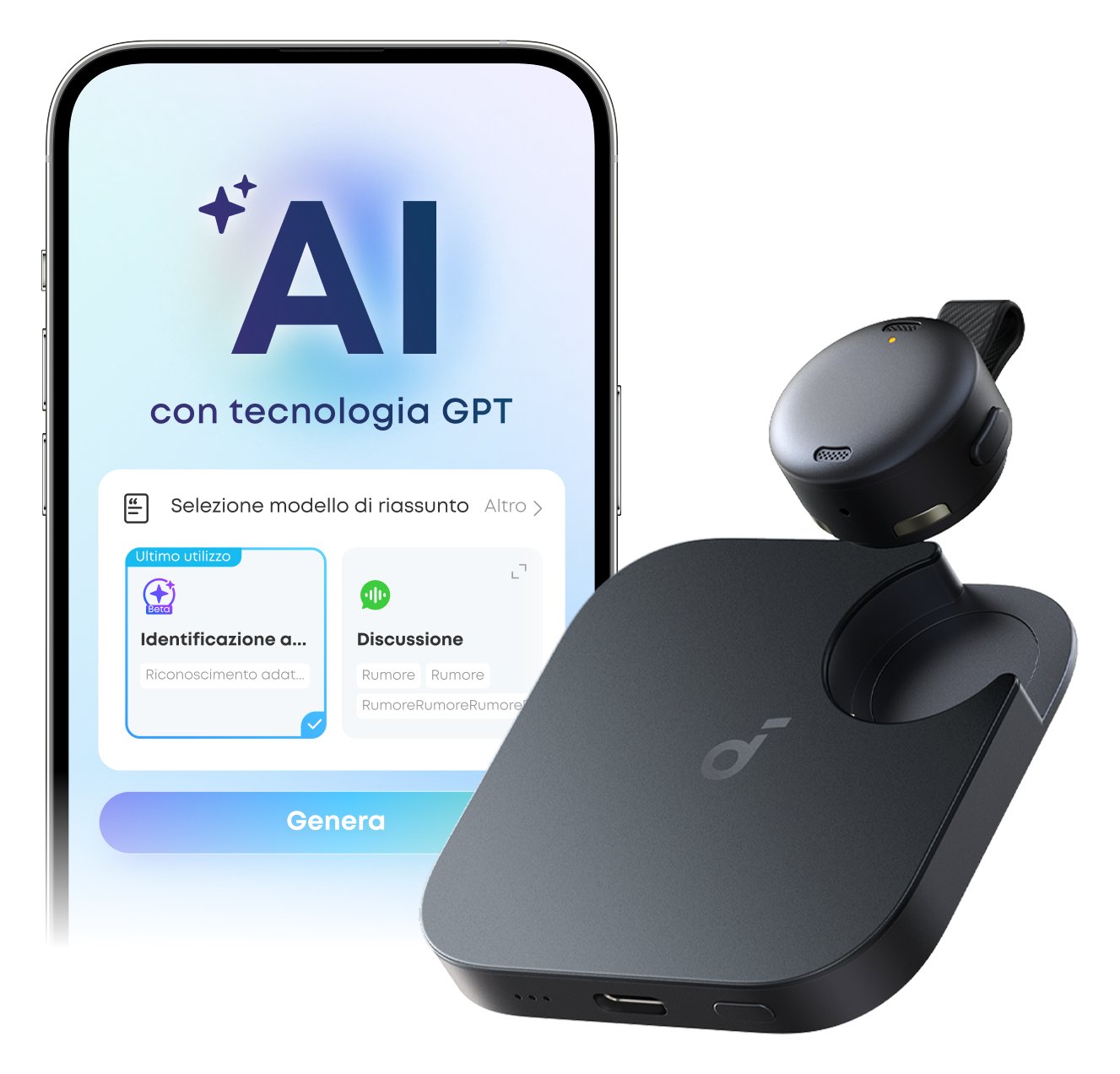Anker Innovations Portable Al voice recorder - Black