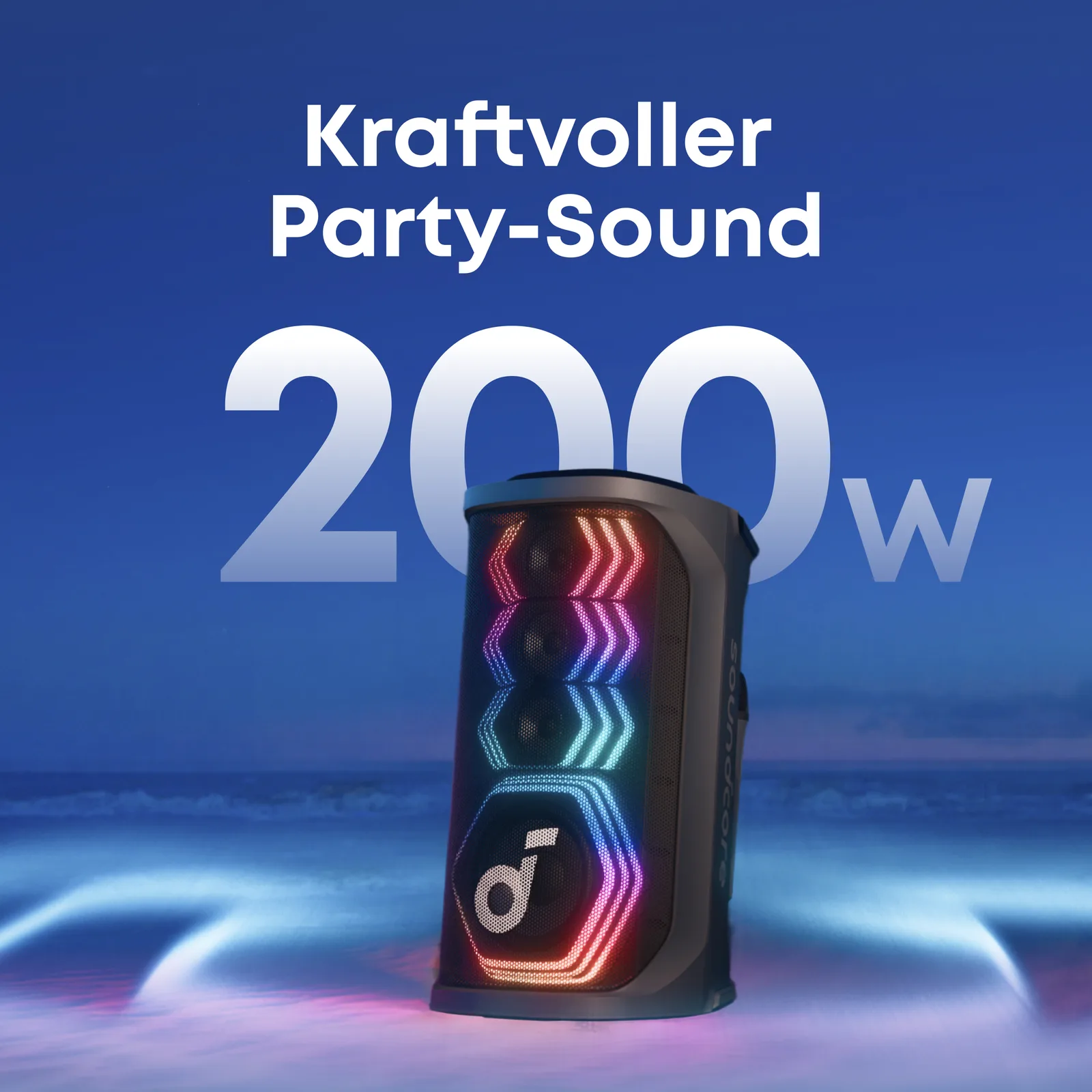 Anker Innovations Soundcore Rave 3S Bluetooth Partybox AI Karaoke IPX4 Beat-synced Lichtshow - Mikrofon, Ansicht 3