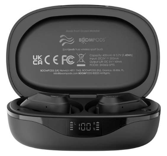 BOOMPODS Sportpods Ocean TWS Black