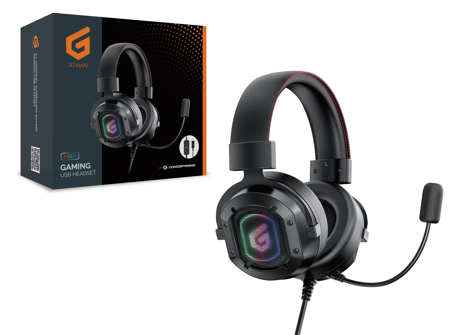 Conceptronic ATHAN02B - Headset - 7.1-Kanal - ohrumschließend, Ansicht 2