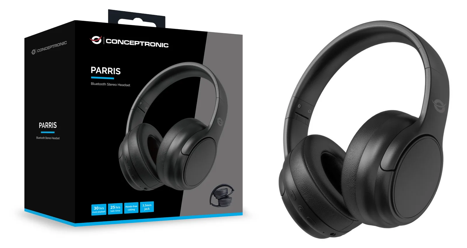 Conceptronic Headset Wireless Bluetooth 5.4 Dual-Device sw - Headset - 20 KHz, Ansicht 3