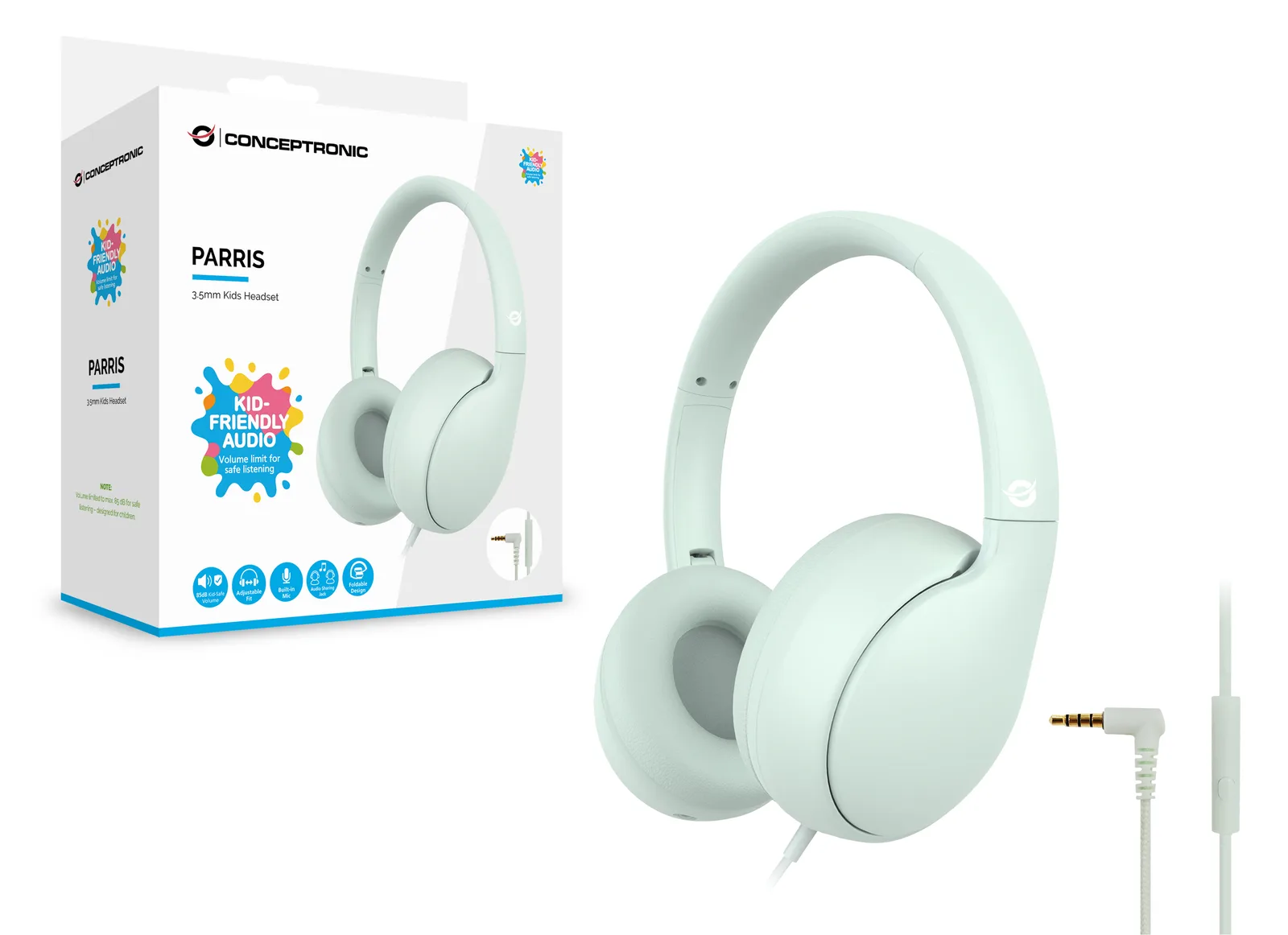 Conceptronic Kids Headset+Schalter 85dB - Headset - 20 KHz, Ansicht 2