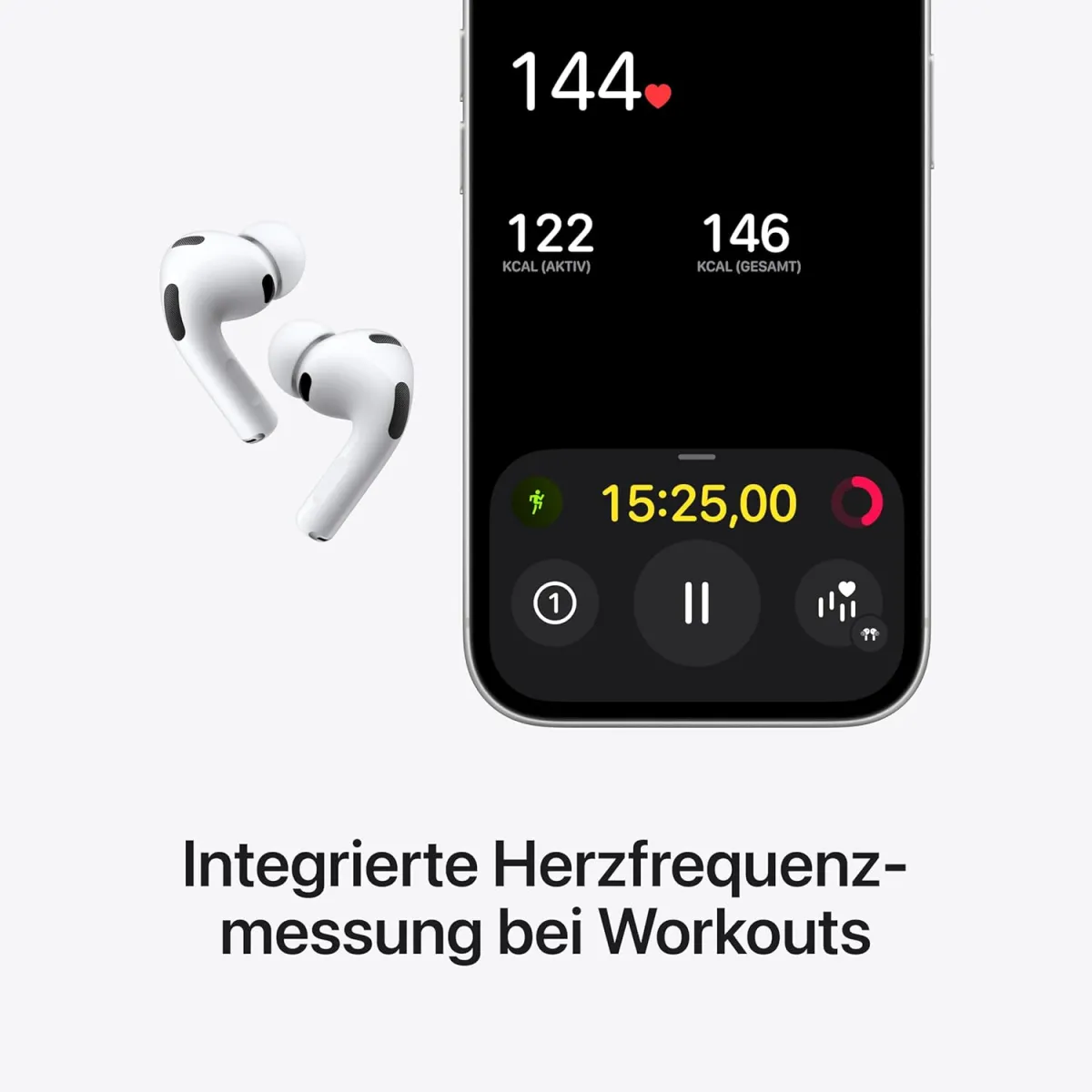 Apple AirPods Pro 3 Kabellose In‑Ear Kopfhörer, Aktive Geräuschunterdrückung, Herzfrequenzmessung, Hörgerätefunktion, Bluetooth Kopfhörer, 3D Audio, Hi‑Fi Sound, Laden über USB‑C — Bild 3