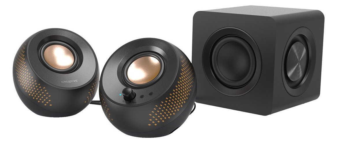 Creative Labs Creative Pebble X Plus - Lautsprechersystem - für PC - 2.1-Kanal - kabellos - Bluetooth - 15 Watt (Gesamt)