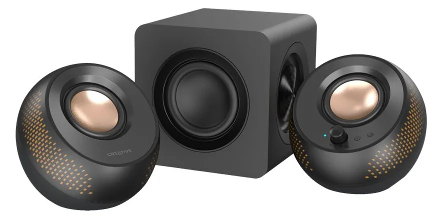 Creative Labs Creative Pebble X Plus - Lautsprechersystem - für PC - 2.1-Kanal - kabellos - Bluetooth - 15 Watt (Gesamt), Ansicht 2
