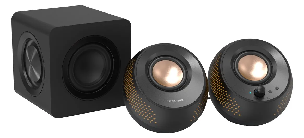 Creative Labs Creative Pebble X Plus - Lautsprechersystem - für PC - 2.1-Kanal - kabellos - Bluetooth - 15 Watt (Gesamt), Ansicht 3