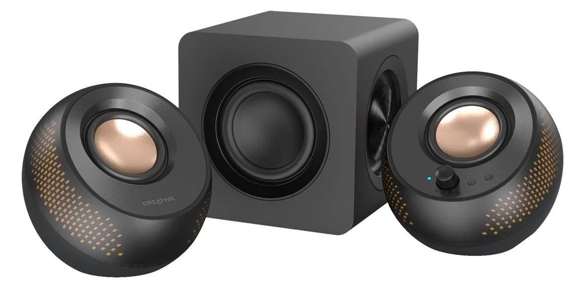 Creative Labs Creative Pebble X Plus - Lautsprechersystem - für PC - 2.1-Kanal - kabellos - Bluetooth - 15 Watt (Gesamt), Ansicht 4