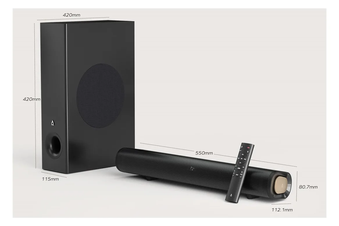 Creative Labs Creative Soundbar Stage Pro mit Subwoofer Bluetooth USB schw - Subwoofer - 2.1, Ansicht 3
