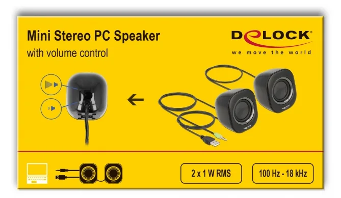Delock Mini - Lautsprecher - für PC - 2 Watt (Gesamt), Ansicht 3