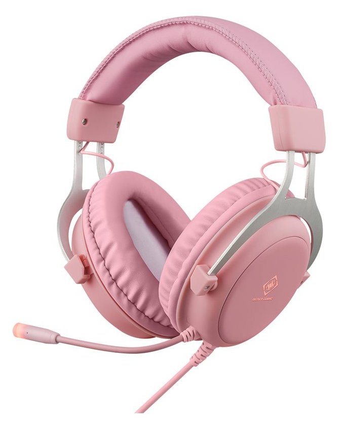 Deltaco Headset Gaming Stereo Klinke LED pink - Headset - 20 KHz