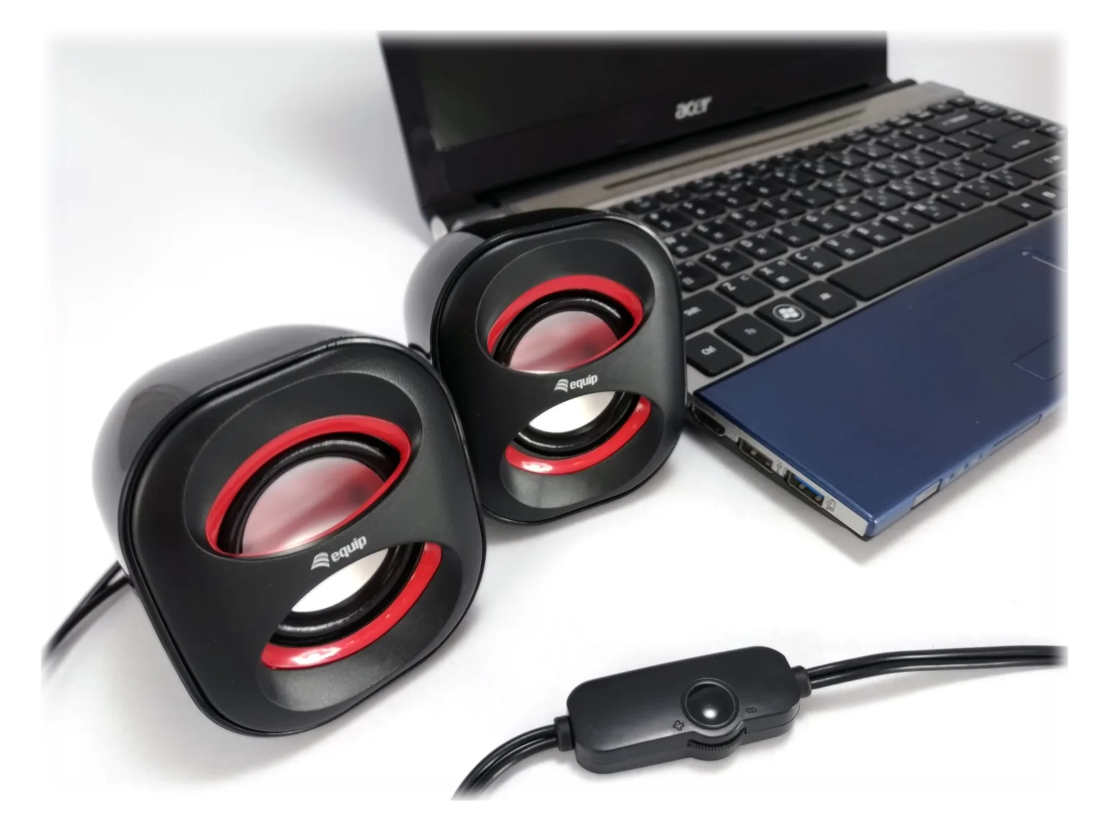 Equip Mini USB - Lautsprecher - für PC - 3 Watt - Schwarz-Rot, Ansicht 4