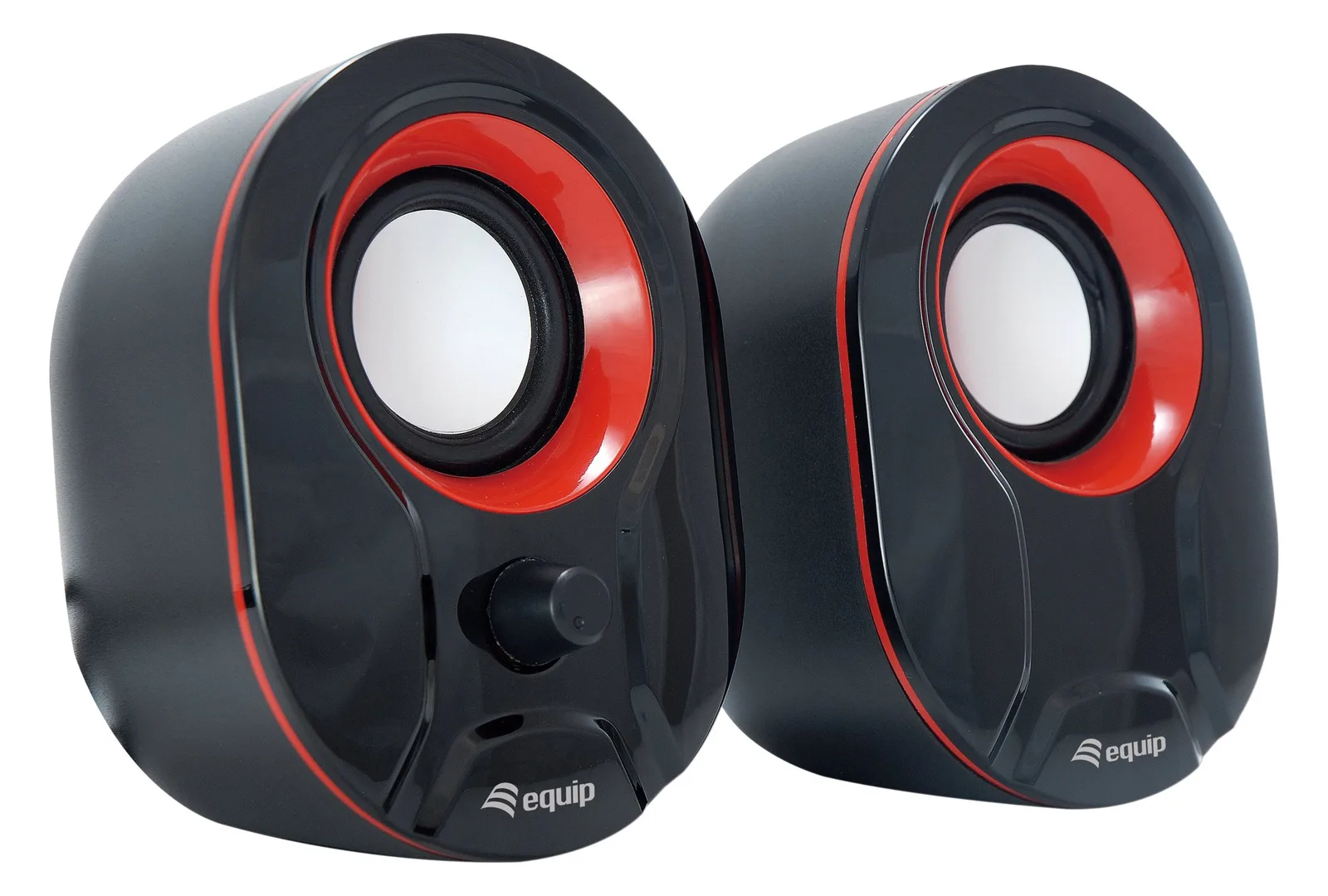 Equip Stereo 2.0 - Lautsprecher - für PC - 3 Watt - Schwarz-Rot, Ansicht 3