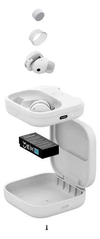 Fairphone Fairbuds - True Wireless-Kopfhörer mit Mikrofon - Weiß, Ansicht 3