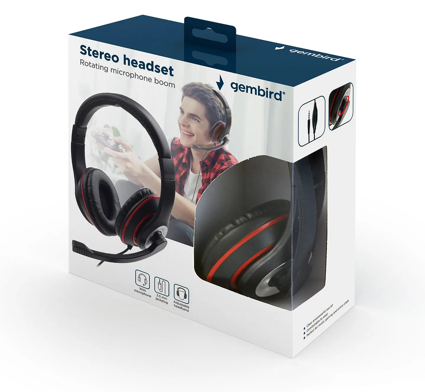 Gembird MHS-03-BKRD - Headset - ohrumschließend, Ansicht 2