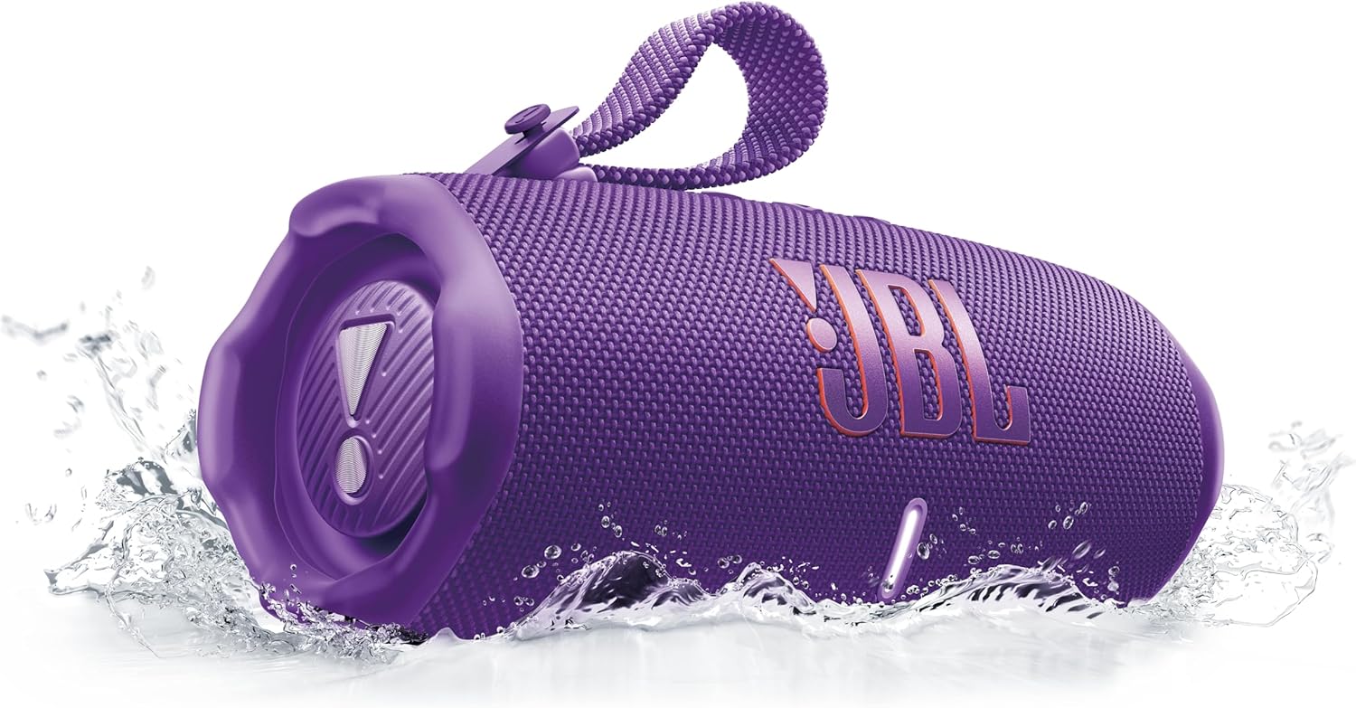 JBL Charge 6, tragbarer Bluetooth-Lautsprecher, 28 Stunden Akkulaufzeit, IP68 wasserdicht, Staub- und stoßfest, JBL Pro Sound mit AI Sound Boost, Auracast Multi-Speaker, Violett