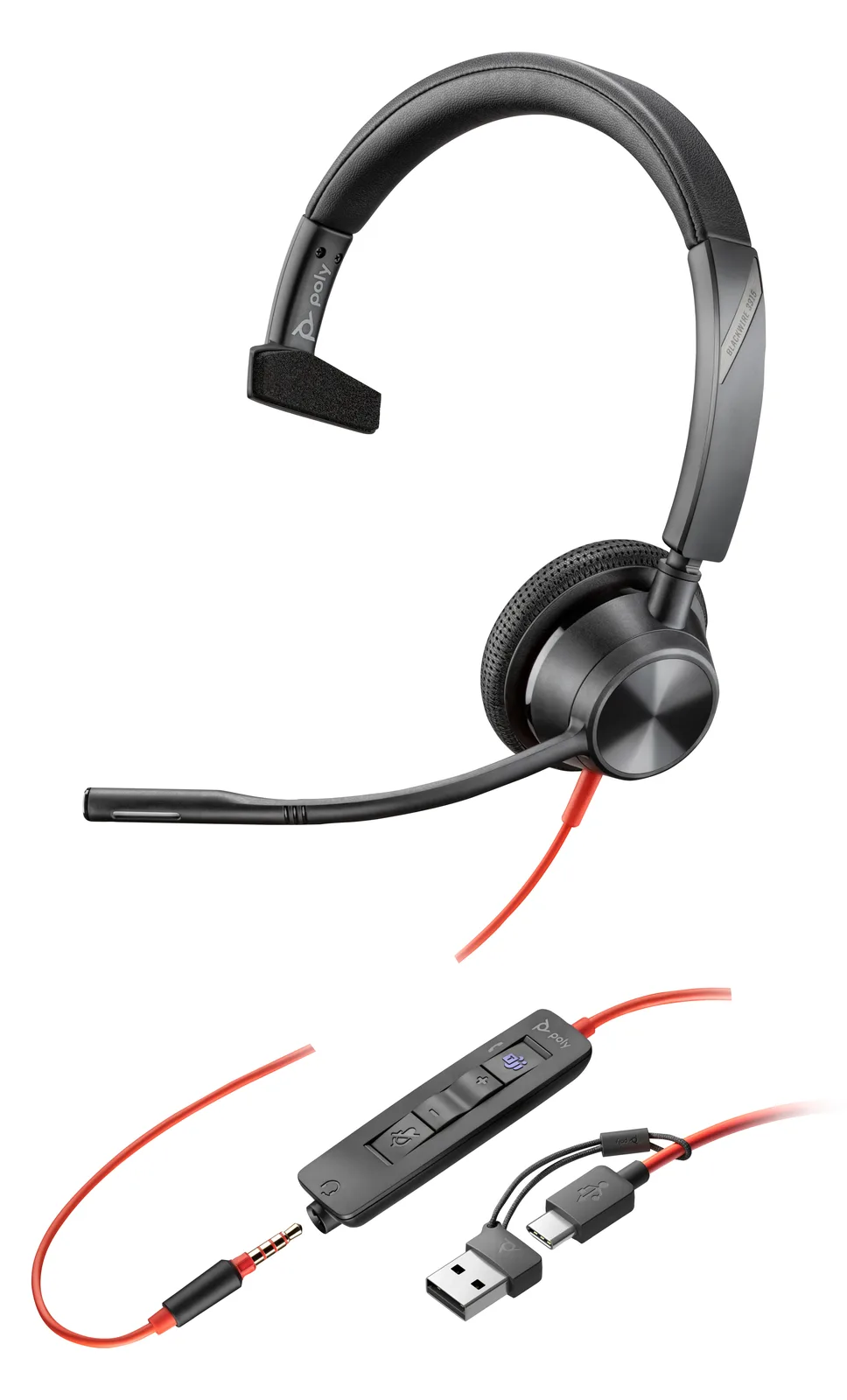 HP Poly Blackwire 3315 - Blackwire 3300 series - Headset - 118 dB, Ansicht 4