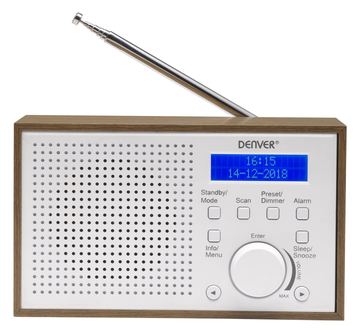Inter Sales Denver DAB-46WHITE - Internet - Analog & Digital - DAB+,FM - 2 W - LCD - Braun - Weiß von LumaTech
