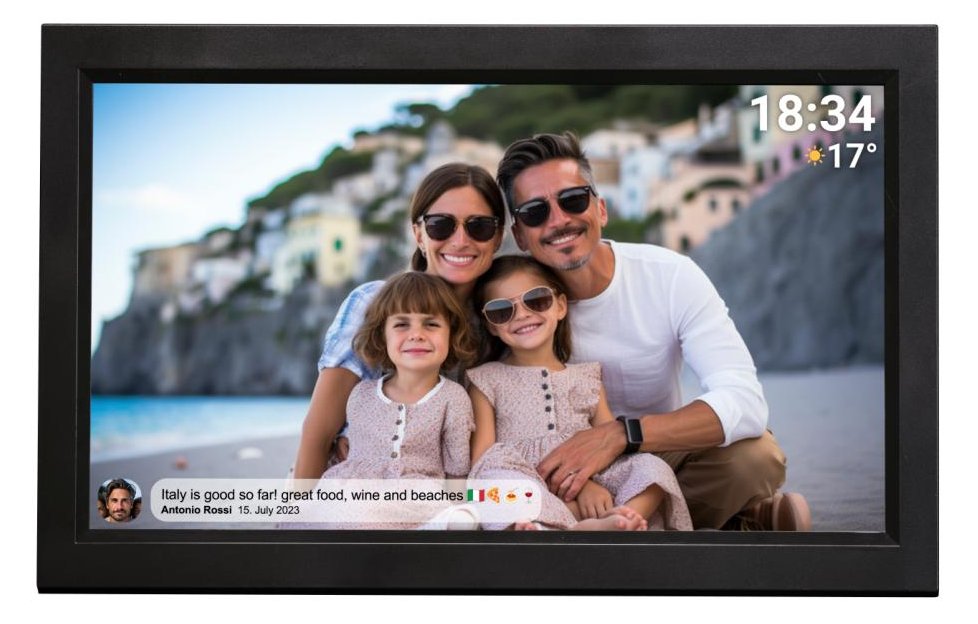 Inter Sales Frameo PFF-1503 schwarz - Digitaler Foto-Rahmen - 16 GB - 39,6 cm - 15,6 "