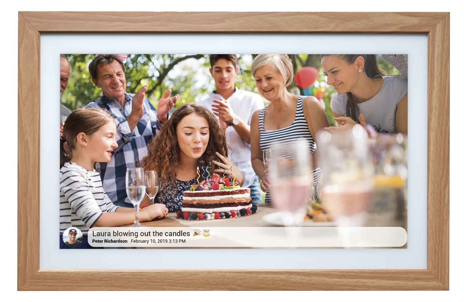 Inter Sales PFF-2162LW 21.5'' digitaler Bilderrahmen holzoptik - Digitaler Foto-Rahmen - 32 GB, Ansicht 3