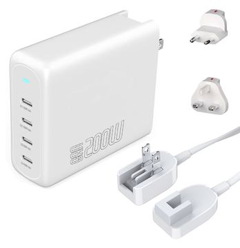 4smarts Ladegerät GaN Flex Pro 200W 4 USB-C Travel von LumaTech