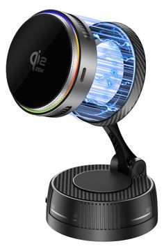 4smarts Qi2 25W MagSafe Ladegerät Kuehlung RGB 360 Halter grau von LumaTech