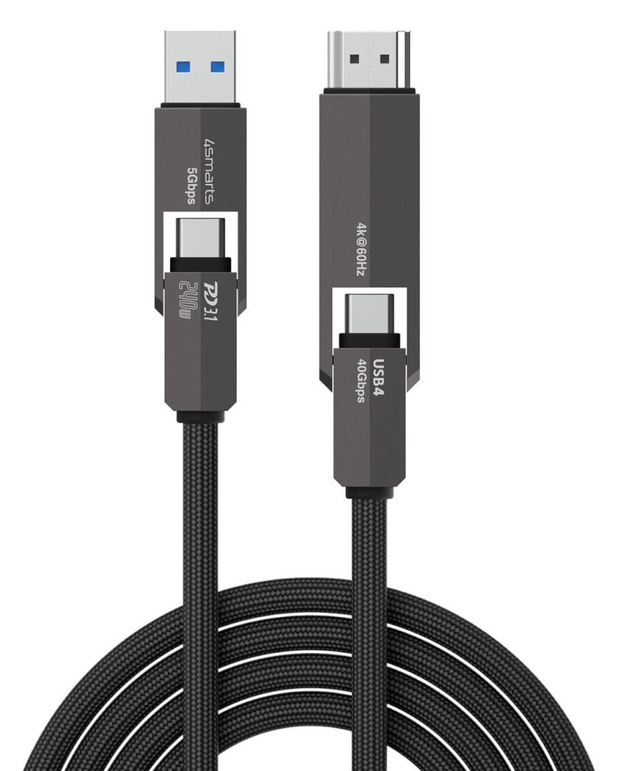 4smarts USB4 HDMI Kabel ComboCord 240W - Kabel - Digital/Display/Video