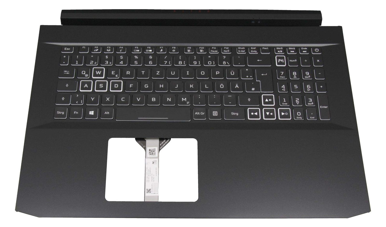 Acer 6B.QCUN2.014 Tastatur inkl. Topcase schwarz/schwarz mit - Tastatur - TL: Deutsch, QWERTZ