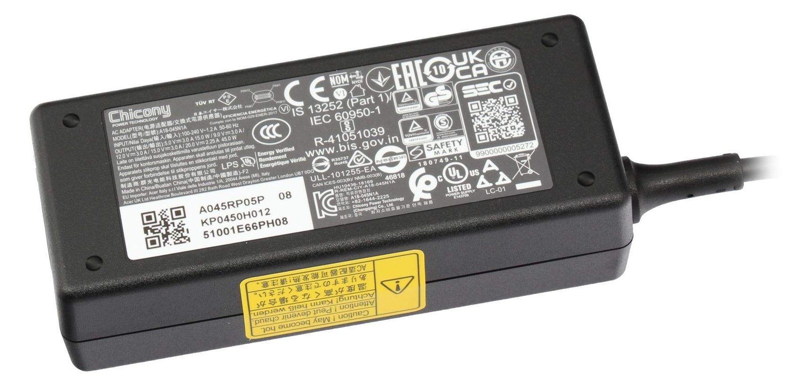 Acer Adapter Type-C PA-1450-50AD - PC-/Server Netzteil - USB Typ C
