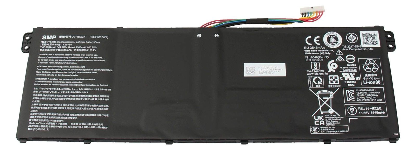 Acer KT.00307.010 Akku 40.9Wh Original - Akku - 3.634 mAh