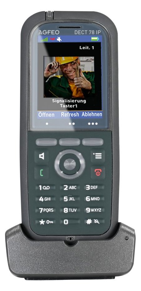 AGFEO DECT 78 IP - IP-Telefon - Grau - Kabelloses Mobilteil - Tisch/Bank - IP65 - 249 Eintragungen