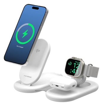 Alogic PackAway 3-in-1 Qi2 Wireless Charging Stand White von LumaTech
