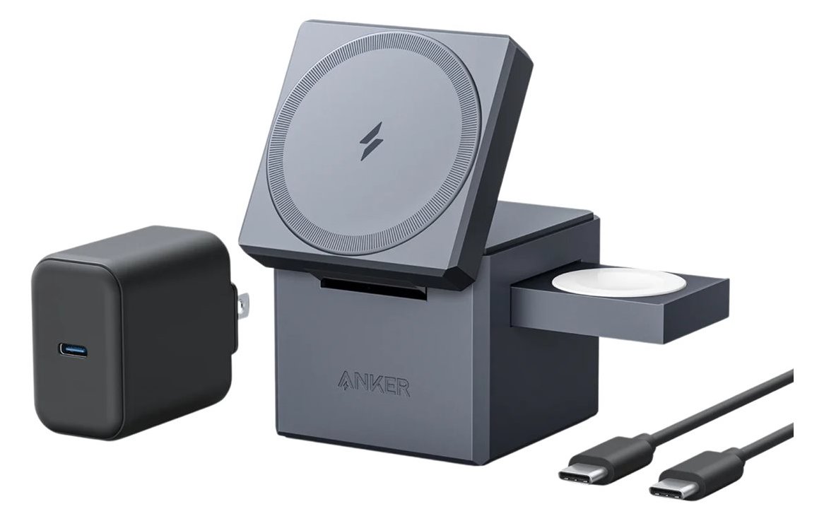 Anker Innovations Anker 3-in-1 Cube - Kabelloses Ladegerät - mit MagSafe + AC-Netzteil