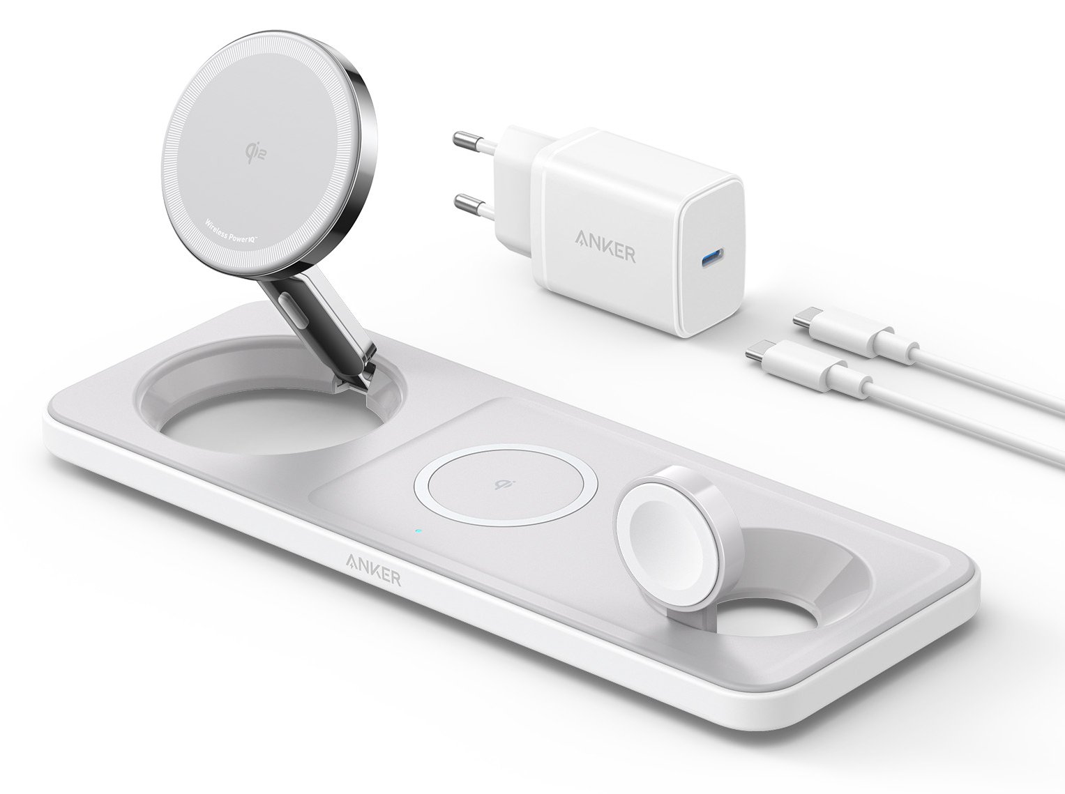 Anker Innovations MagGo Magnetic Wireless Charger 15W 3-in-1 Pad White