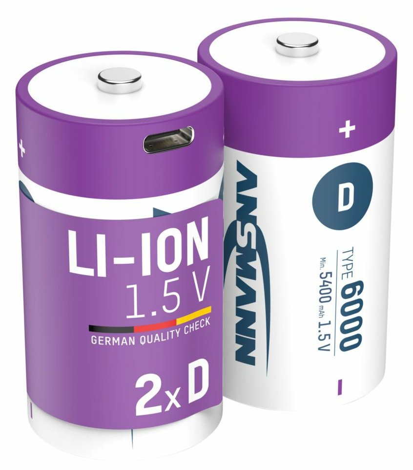 Ansmann 1314-0005 Li-Ion Akkus Mono D Typ 6000 - Akku - Mono (D)