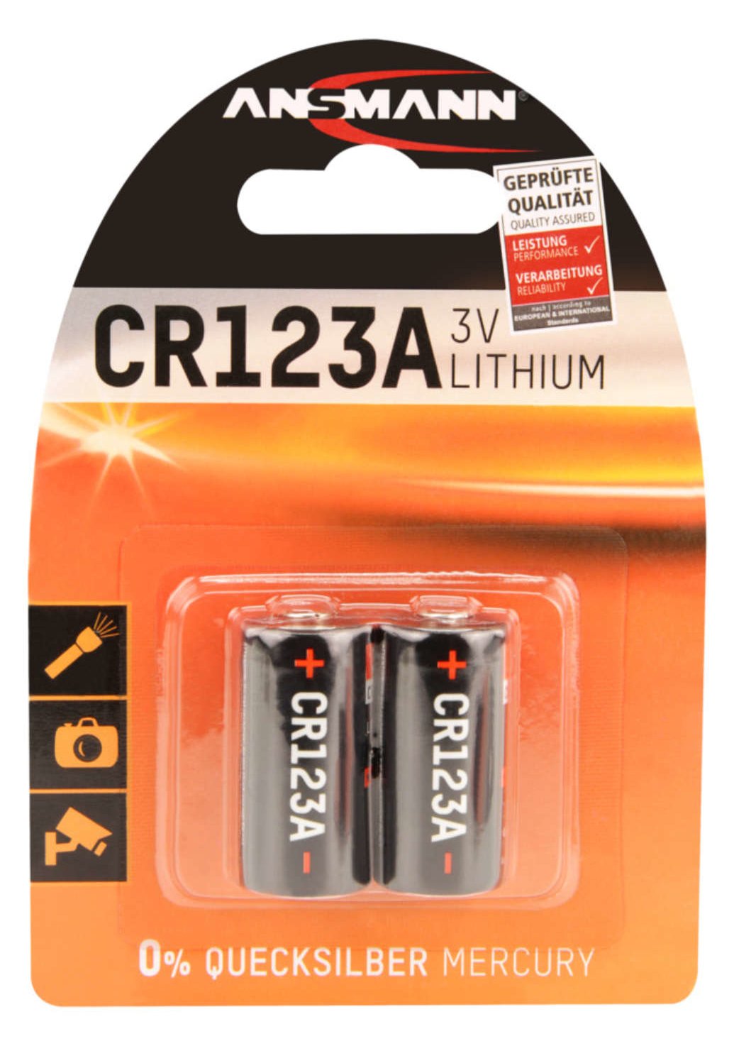 Ansmann 1510-0023 - Einwegbatterie - CR123A - Lithium - 3 V - 2 Stück(e) - 1500 mAh