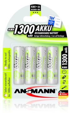 Ansmann Batterie 4 x AA-Typ - NiMH - (wiederaufladbar) - 1300 mAh von LumaTech