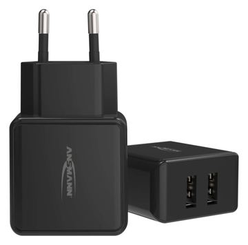 Ansmann HC212 - Netzteil - 12 Watt - 2400 mA - 2 Ausgabeanschlussstellen (USB) von LumaTech