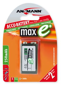 Ansmann maxE plus - Batterie 9V - NiMH - (wiederaufladbar) von LumaTech