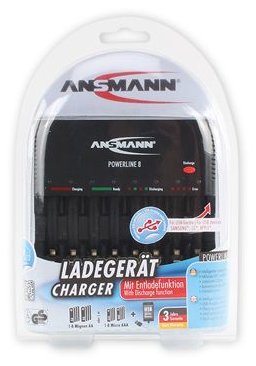Ansmann Powerline 8 - Batterieladegerät / Stromadapter - 8 x Batterien laden (USB)