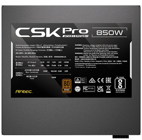 Antec Netzteil CSK 850 Pro EC 80+B - PC-/Server Netzteil