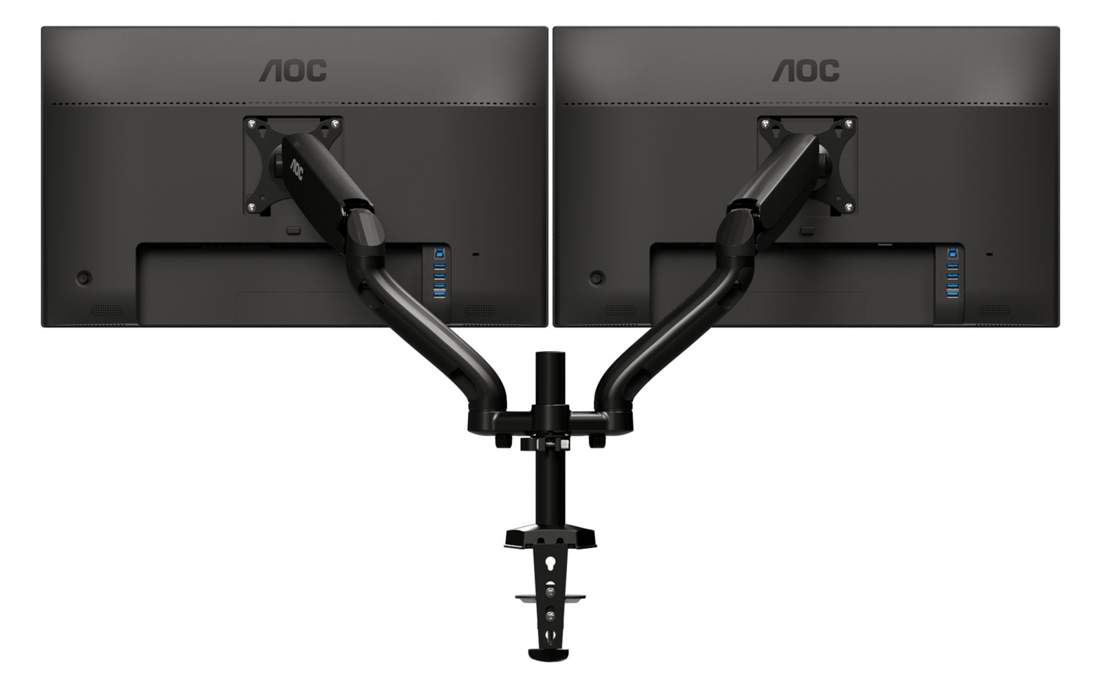 AOC AD110D0 - Befestigungskit - einstellbarer Arm - für 2 LCD-Displays - Schwarz - Bildschirmgröße: bis zu 27 Zoll