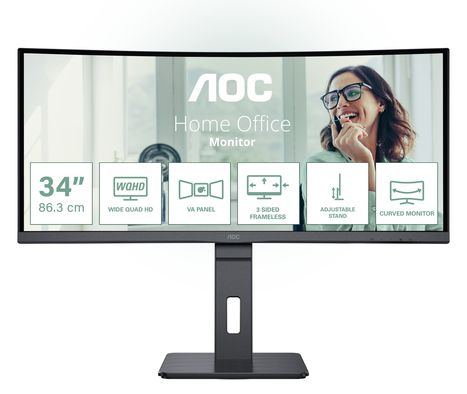 AOC Pro-line CU34P3CV - P3 Series - LED-Monitor - gebogen - 86.36 cm (34)
