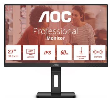 AOC U27E3UF - 27 Zoll UHD Monitor höhenverstellbar Lautsprecher Adaptive Sync - 27 - DisplayPort von LumaTech