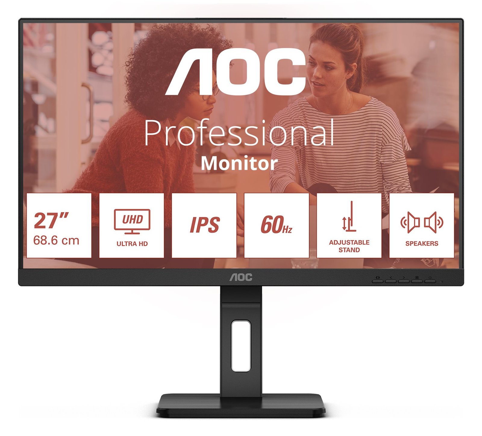AOC U27E3UF - 27 Zoll UHD Monitor höhenverstellbar Lautsprecher Adaptive Sync - 27 - DisplayPort