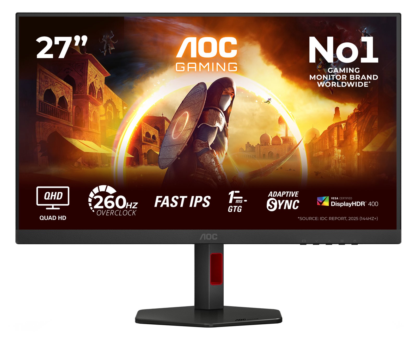 AOC G4 Q27G4ZR, 68,6 cm (27), 2560 x 1440 Pixel, Quad HD, LED, 1 ms, Schwarz, Rot