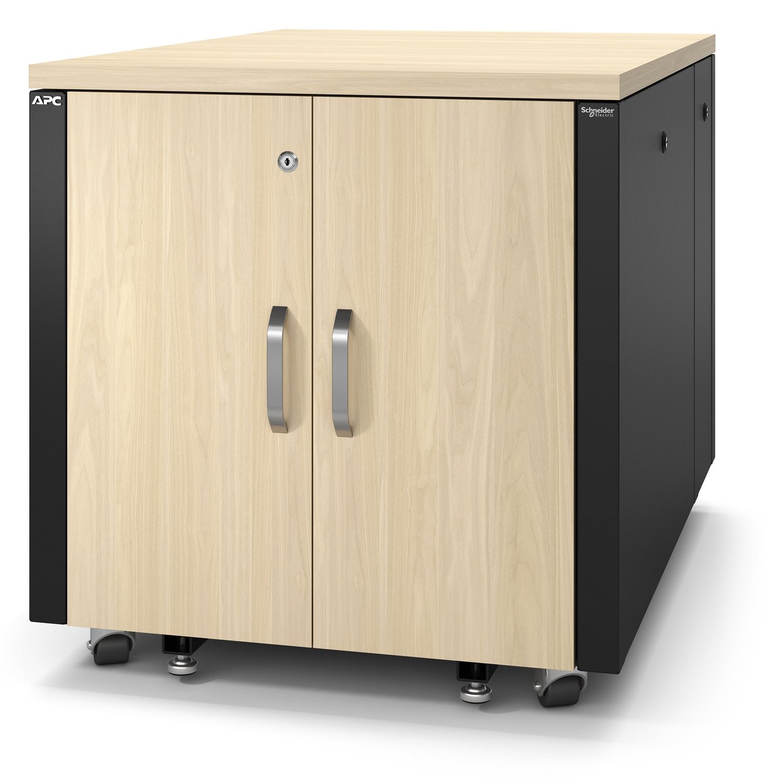 APC NetShelter - Schrank (vertikal) - schallisoliert - AC 100-230 V - Ahorn - 12U - 48.3 cm (19)