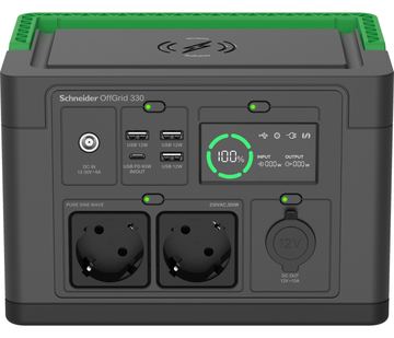 APC Schneider OffGrid 330 - Tragbares kraftwerk - 2 CEE 7/3 Schuko-Steckdosen, Sinuswelle, 3 USB-A, 1 USB-C von LumaTech