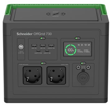 APC Schneider OffGrid 730 - Tragbares kraftwerk - 2 CEE 7/3 Schuko-Steckdosen, Sinuswelle, 3 USB-A, 1 USB-C von LumaTech