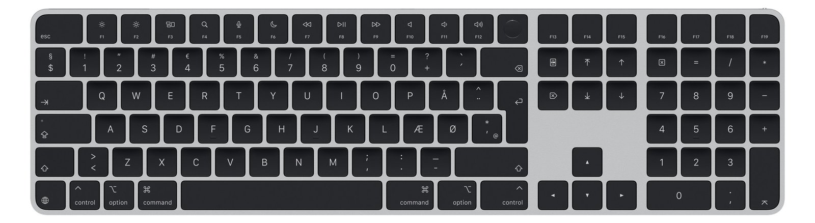 Apple Magic Keyboard with Touch ID and Numeric Keypad - schwarze Tasten - TL: Nordisch, QWERTY